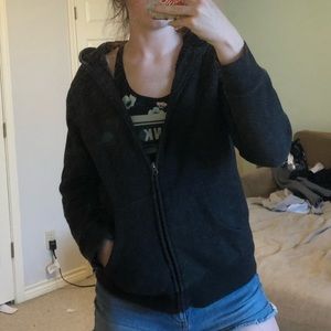 Grey zip up hoodie